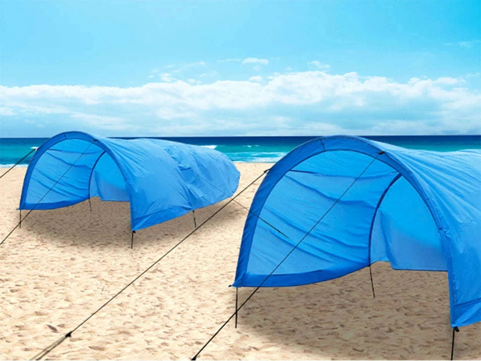 Portable Beach Sun Shelter for 4-8 People, 200 Sq. Ft.-Blue