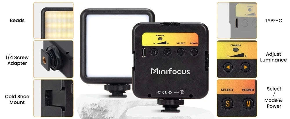Portable Bi-Color LED Video Light for Cameras and Smartphones-Default Title