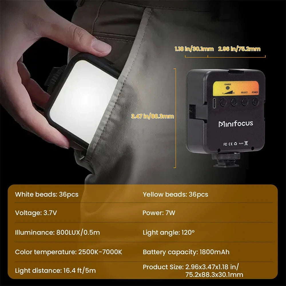 Portable Bi‑Color LED Video Light for Cameras and Smartphones-Default Title