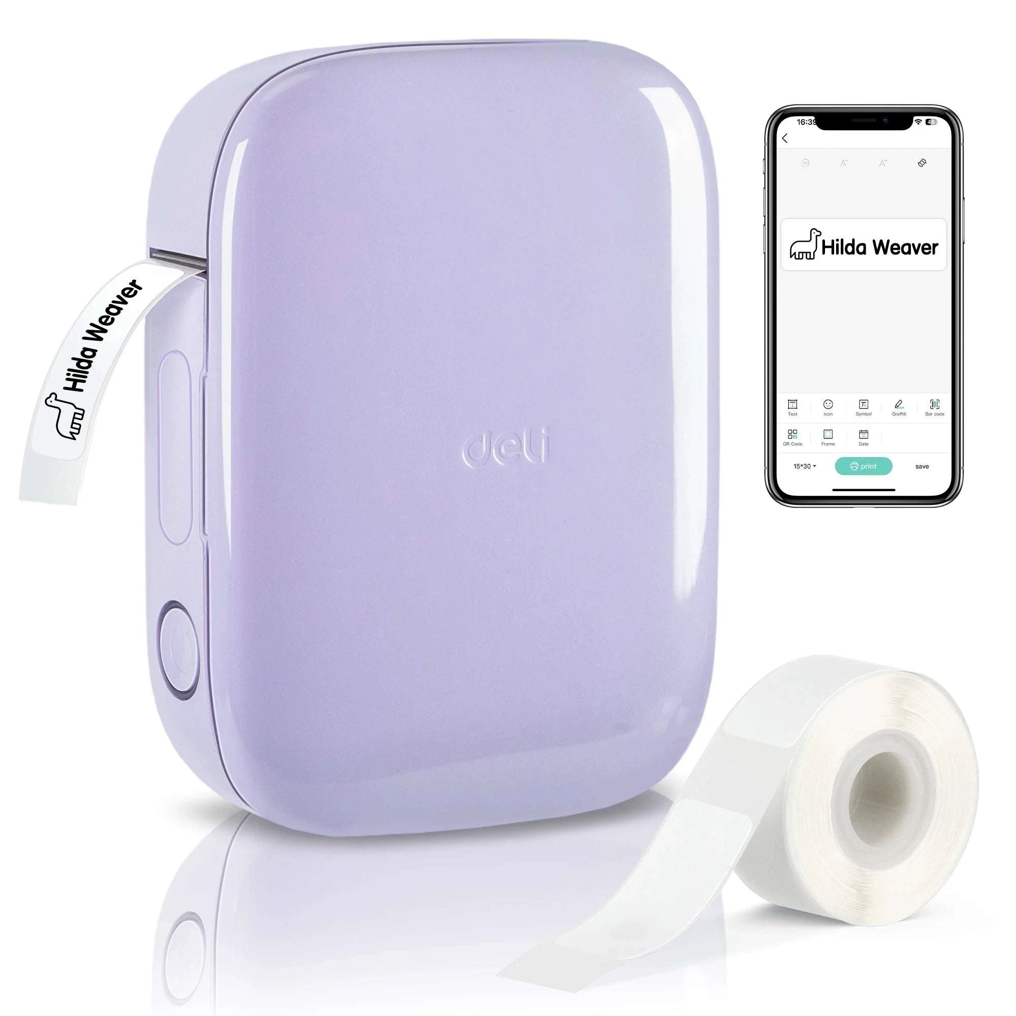 Portable Bluetooth Label Maker for Home & Office Organization-Purple / United States