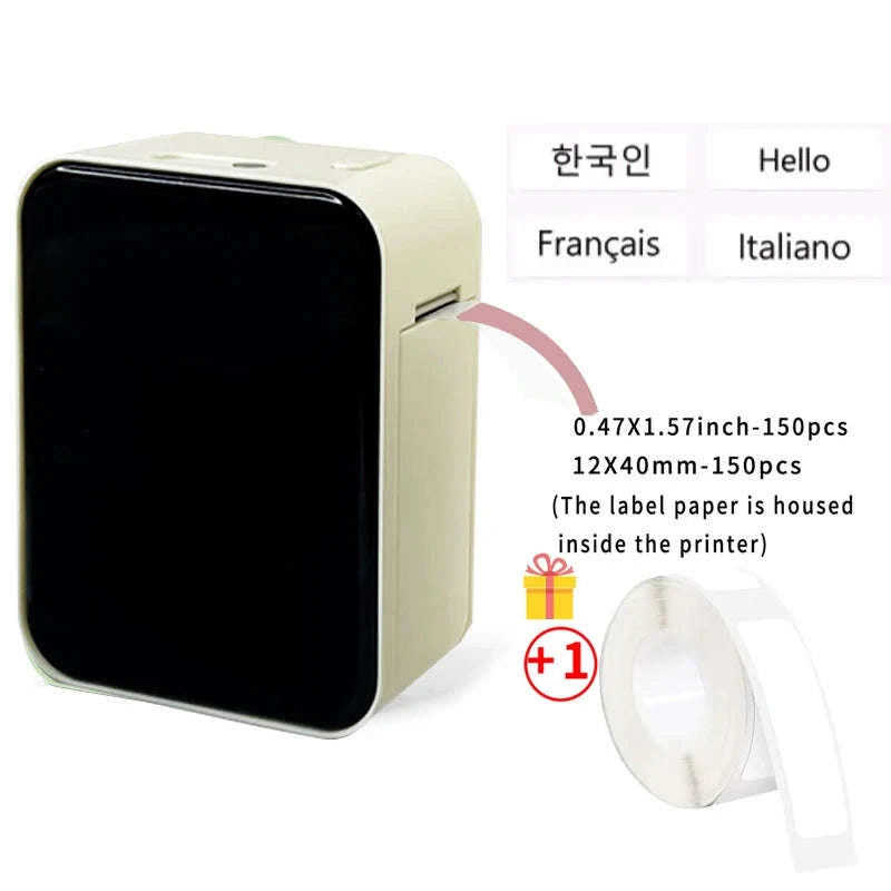Portable Bluetooth Thermal Label Maker with App Control and Ink-Free Printing-P15 Matcha tea color