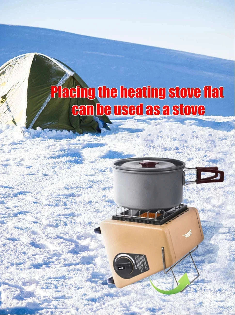 Portable Butane Tent Heater 1500W for Camping and Outdoor Use-Orange