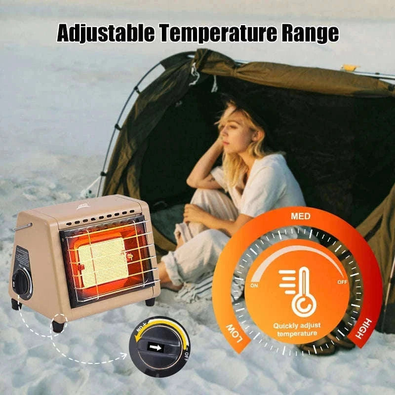 Portable Butane Tent Heater 1500W for Camping and Outdoor Use-Orange