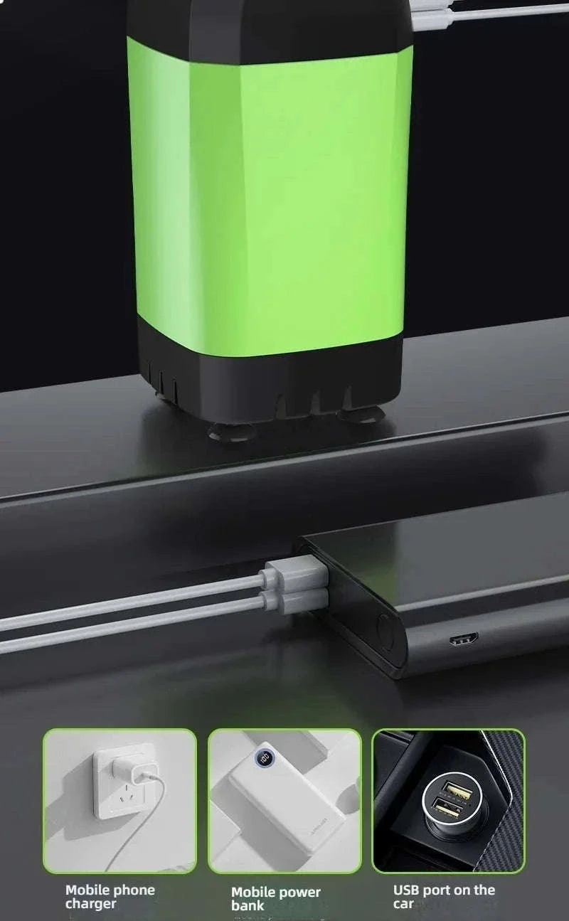 Portable Camping Shower 6000mAh Rechargeable Electric Pump with LED Display-Grey / China Mainland