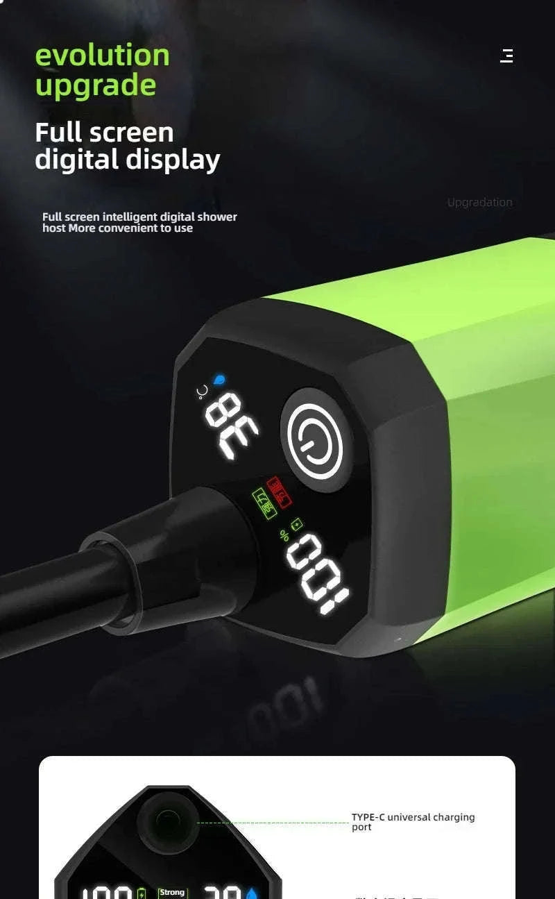 Portable Camping Shower 6000mAh Rechargeable Electric Pump with LED Display-Grey / China Mainland