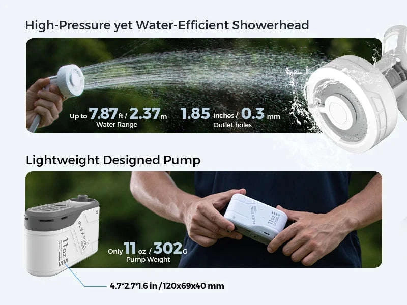 Portable Camping Shower Pump IPX7 Waterproof-Default Title