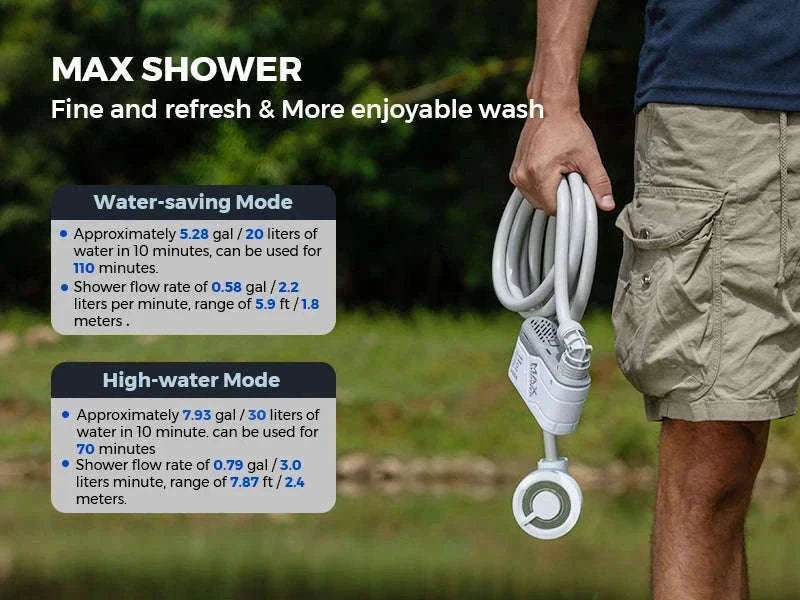 Portable Camping Shower Pump IPX7 Waterproof-Default Title