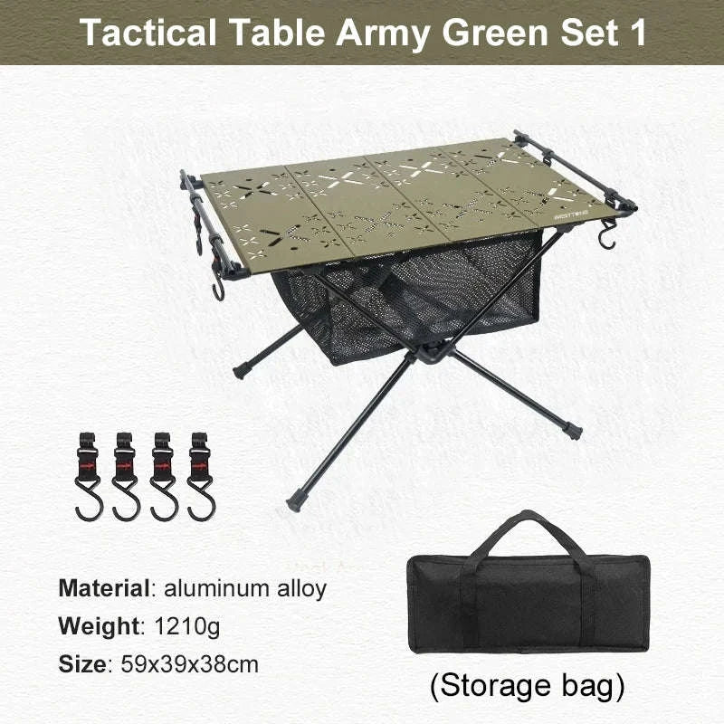 Portable Camping Table with IGT Stove Slot-Black Table