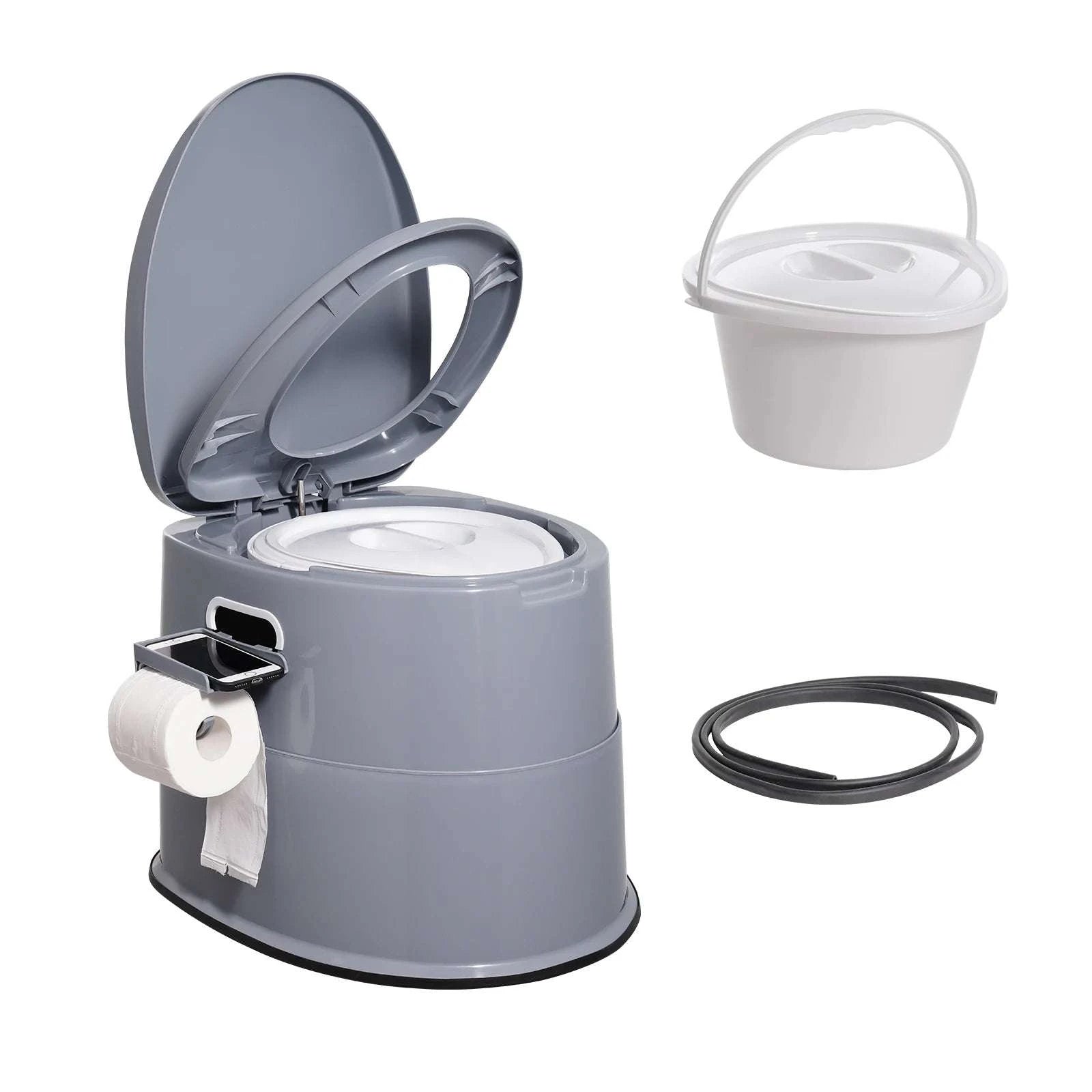 Portable Camping Toilet with 1.3 Gal Detachable Bucket-United States
