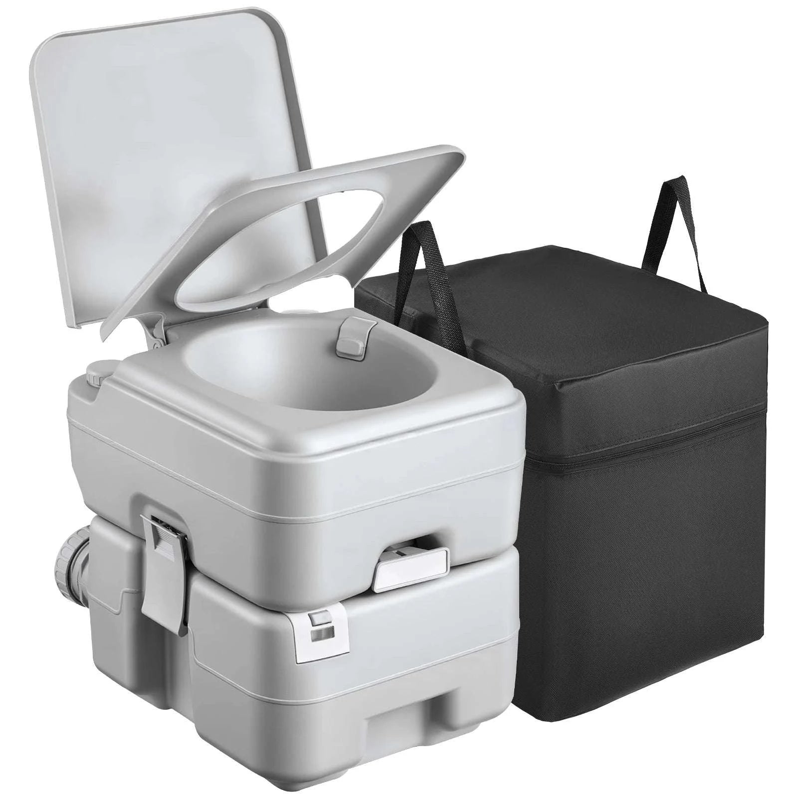Portable Camping Toilet with Flush & Detachable Waste Tank-5.3gal / United States