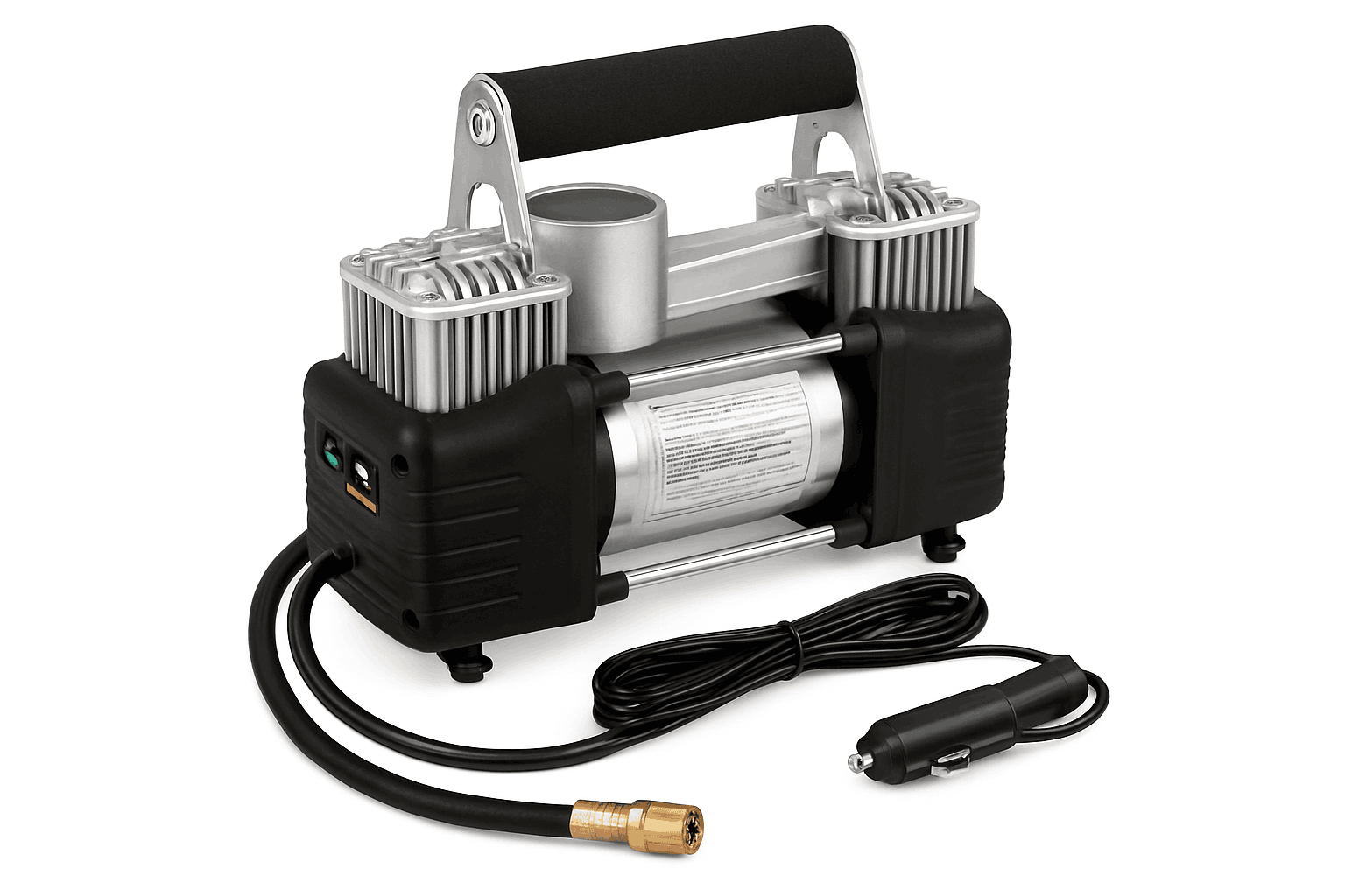 Portable Car Air Compressor 12V Tire Inflator with LED Light-black / UNITED KINGDOM