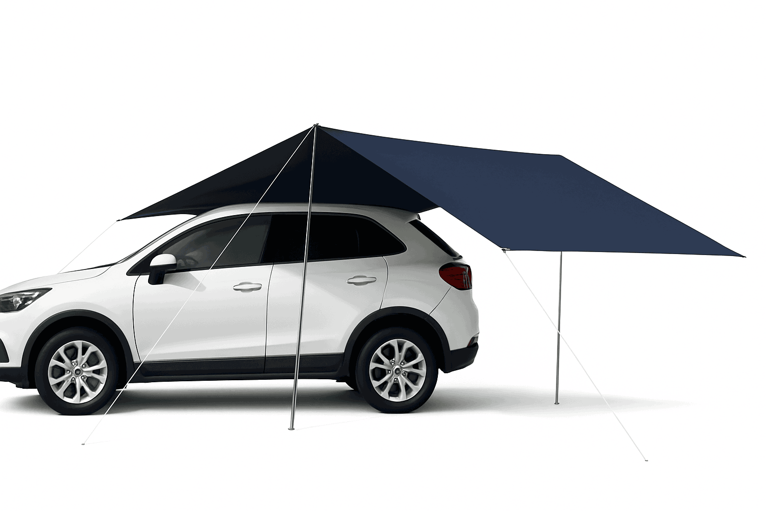 Portable Car Awning Tarp for Camping and Outdoor Shade-Black 3 x 2m