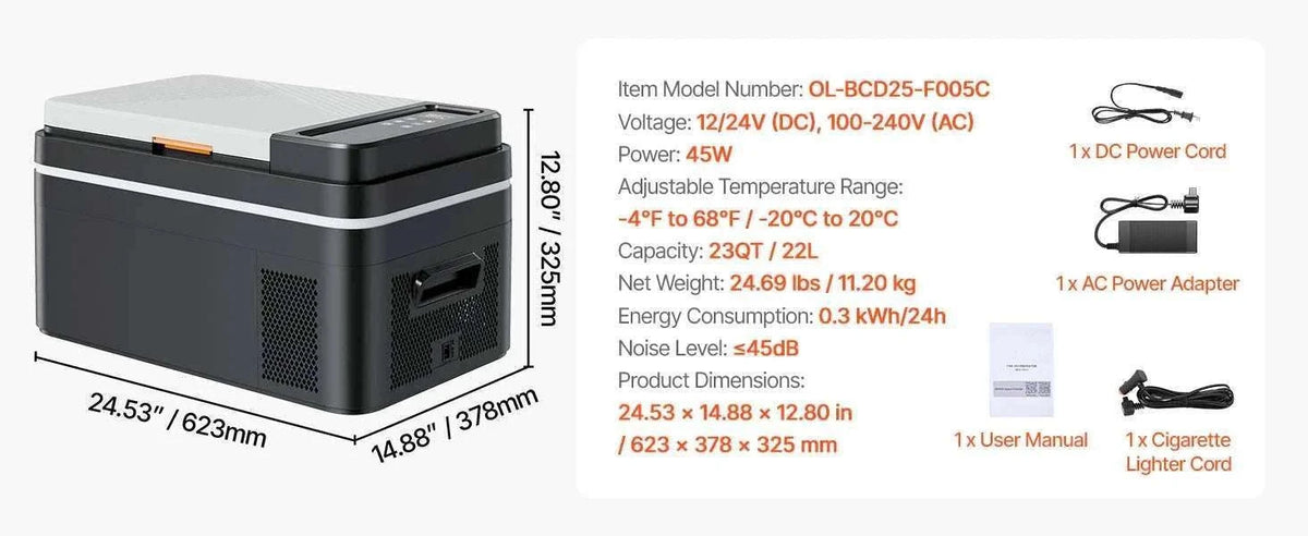 Portable Car Fridge Freezer 15L–55L Compressor Cooler for Travel-15L / spain