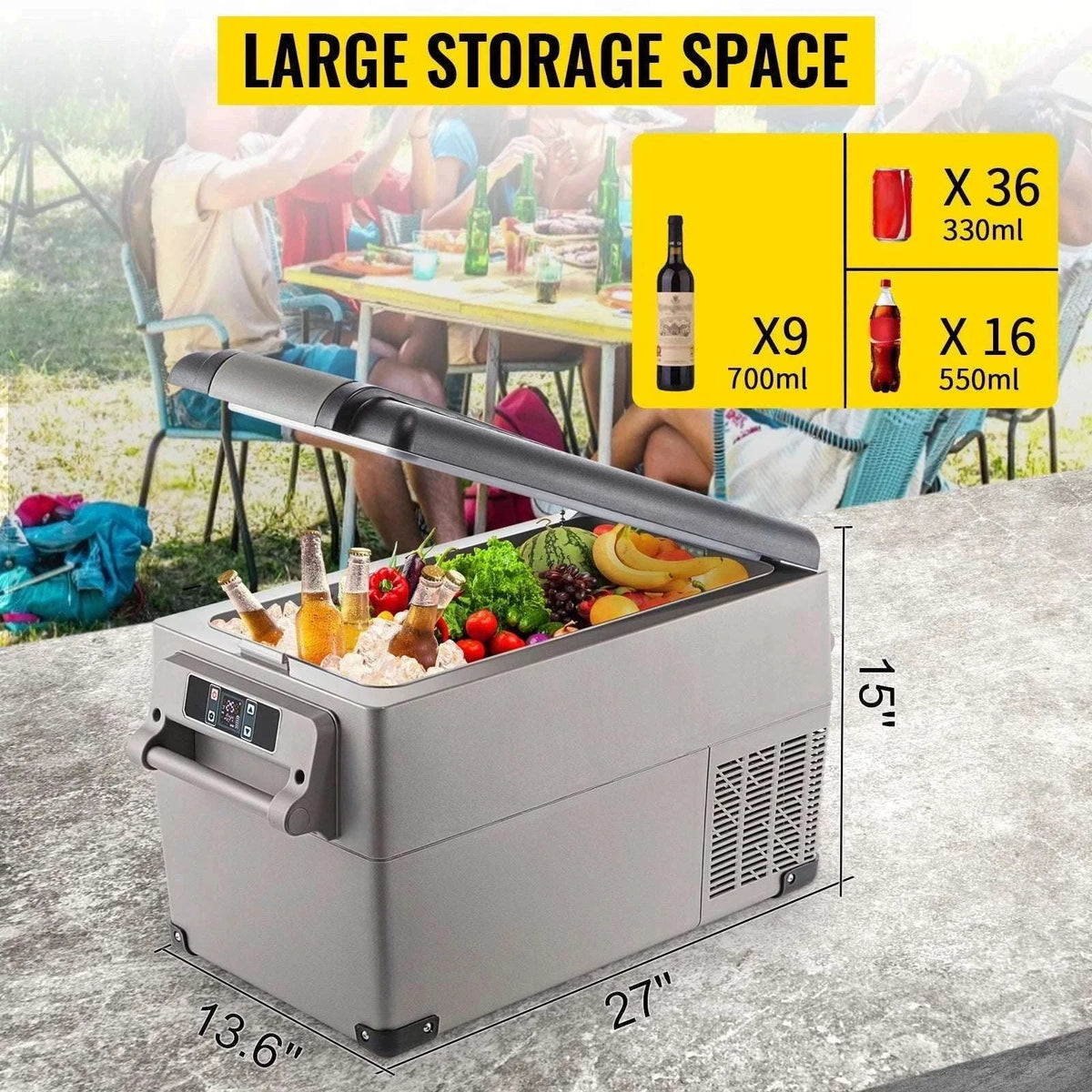 Portable Car Fridge Freezer 15L–55L Compressor Cooler for Travel-15L / spain