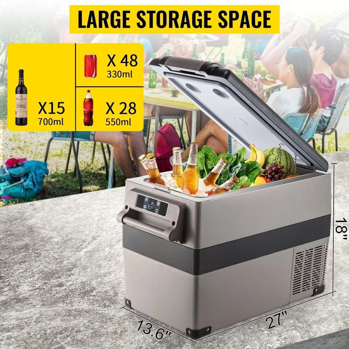 Portable Car Fridge Freezer 15L–55L Compressor Cooler for Travel-15L / spain