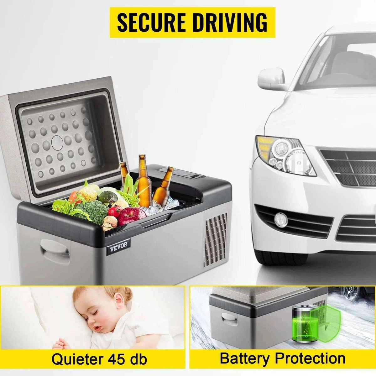Portable Car Fridge Freezer 15L–55L Compressor Cooler for Travel-15L / spain