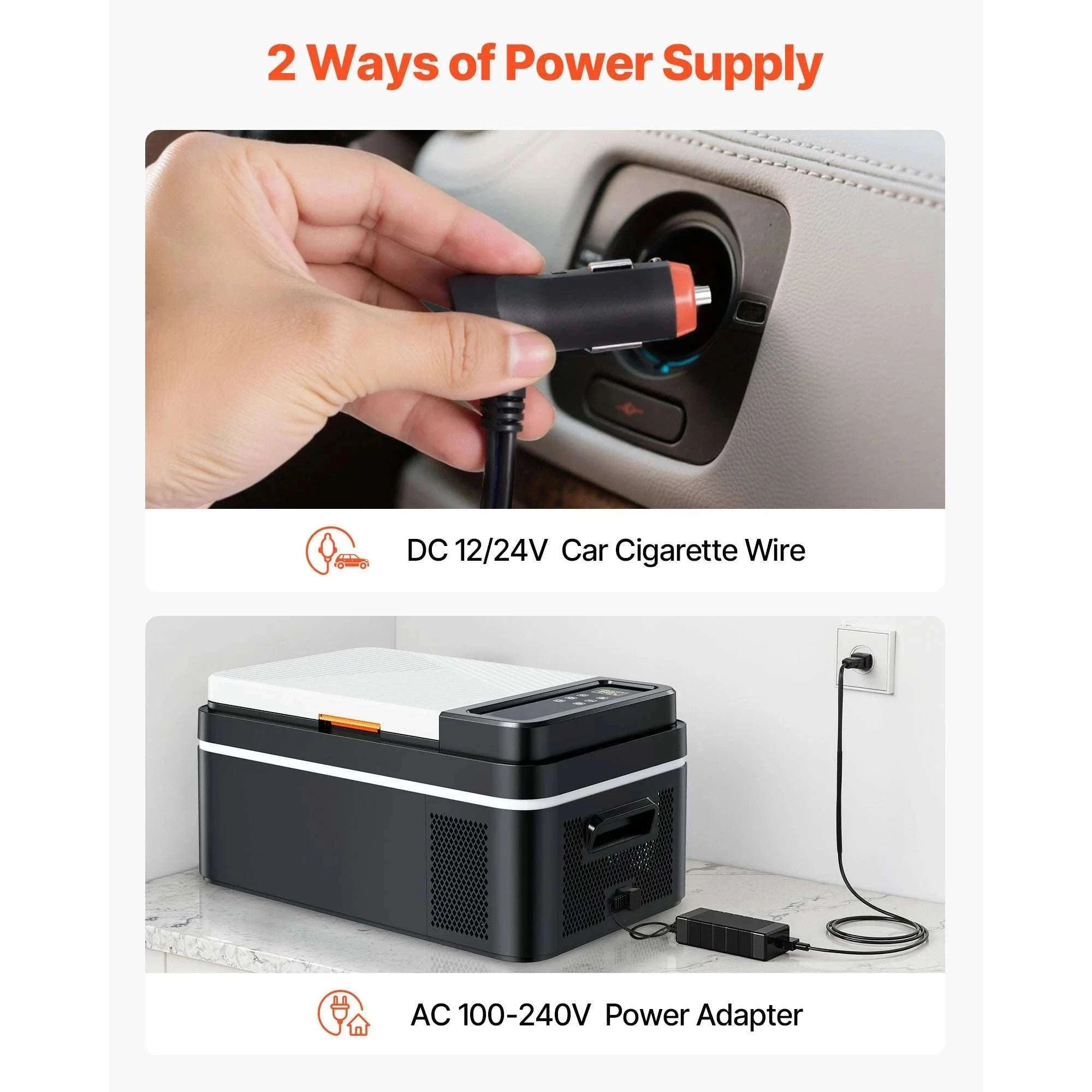 Portable Car Fridge Freezer 15L–55L Electric Cooler 12V/24V & AC-55L / United States