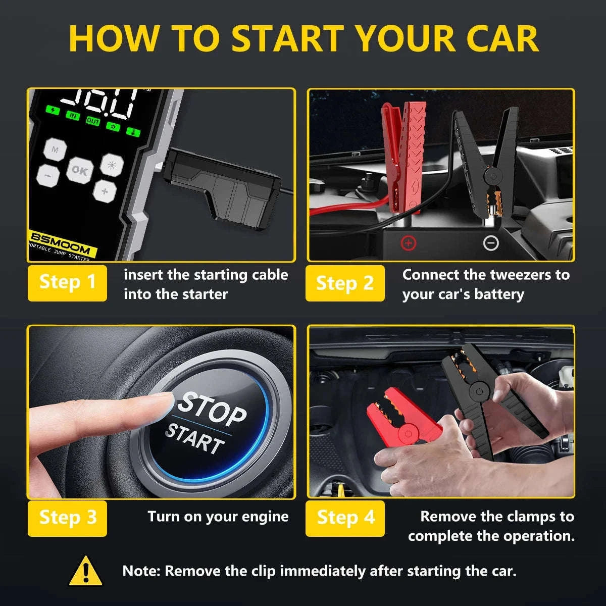 Portable Car Jump Starter & Air Compressor 6000A Booster-26800mah starter / japan