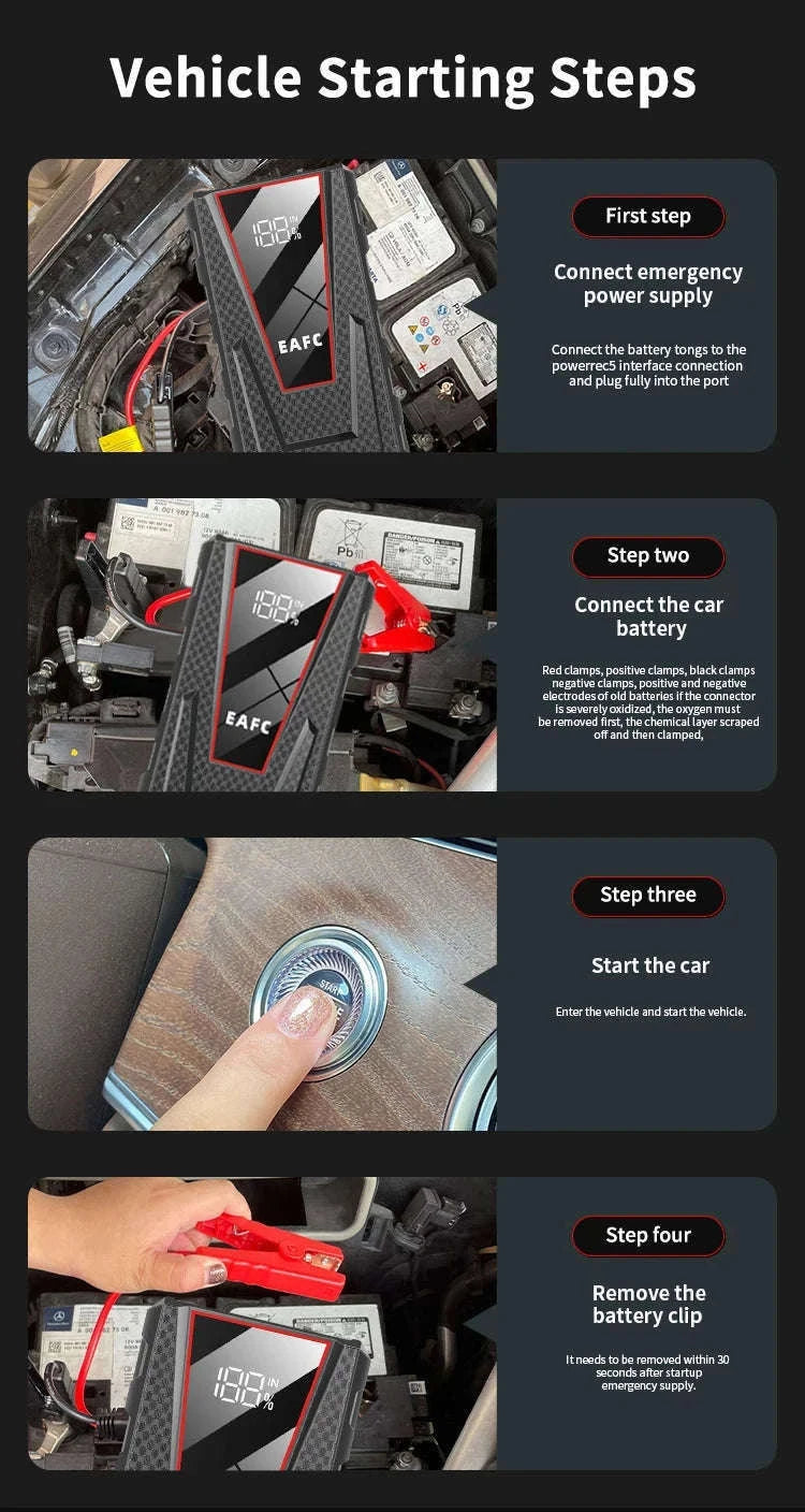 Portable Car Jump Starter Power Bank 600A–2000A-1200A carton / Poland
