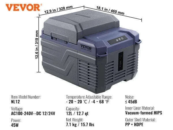 Portable Car Refrigerator 12L with Bluetooth Control-NLS45 DZDT / Germany