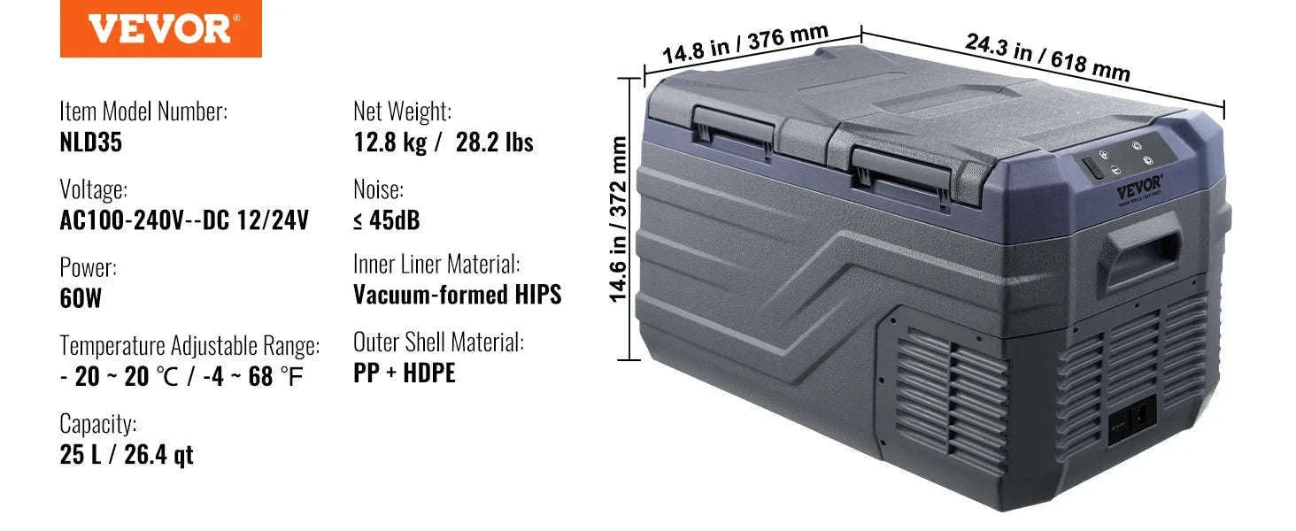 Portable Car Refrigerator 8L to 75L Single and Dual Zone-NLS45 / france