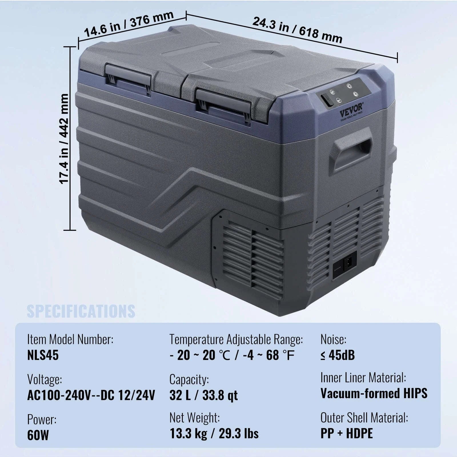 Portable Car Refrigerator 8L to 75L Single and Dual Zone-NLS45 / france