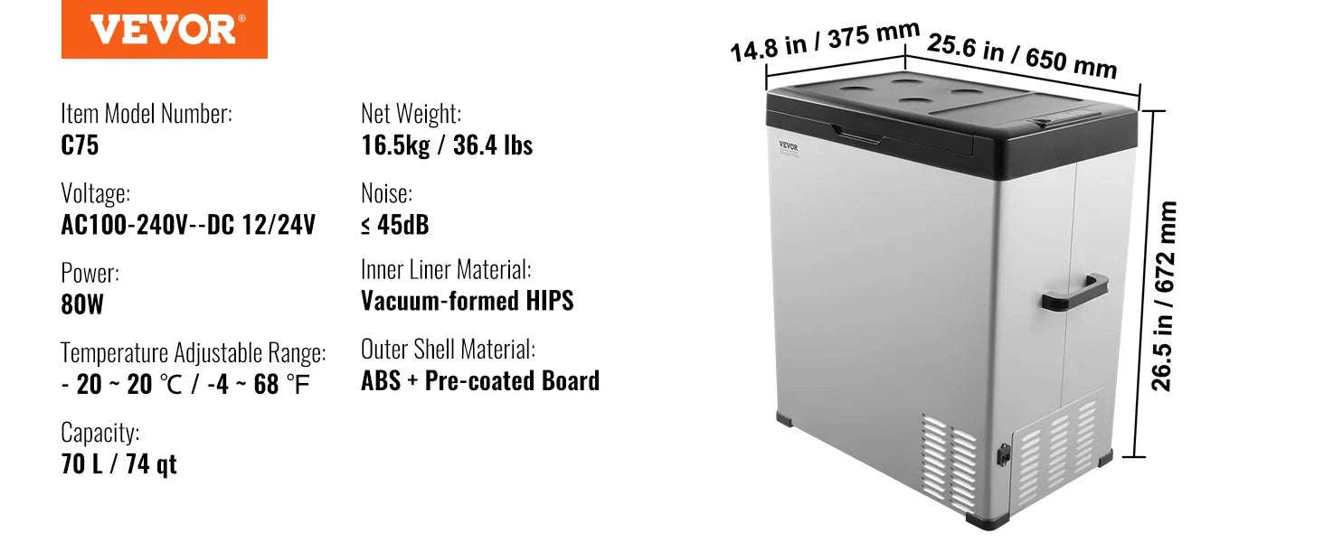 Portable Car Refrigerator 8L to 75L Single and Dual Zone-NLS45 / france
