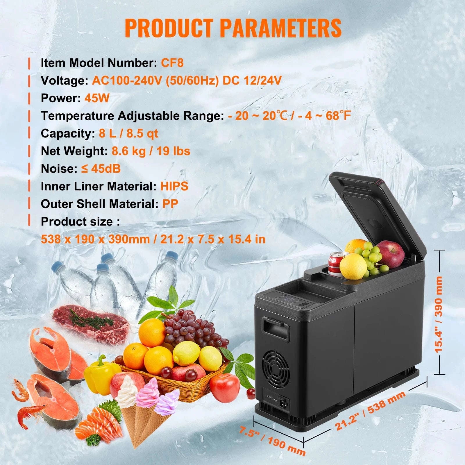 Portable Car Refrigerator 8L to 75L Single and Dual Zone-NLS45 / france