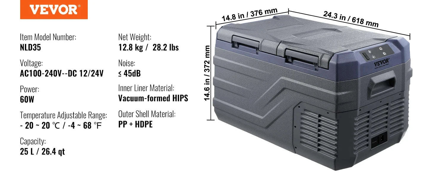 Portable Car Refrigerator 8L to 75L Single and Dual Zone-NLS45 / france