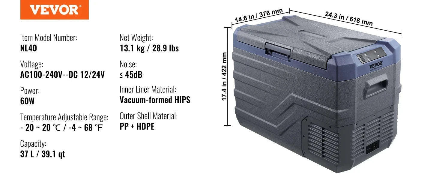 Portable Car Refrigerator 8L to 75L Single and Dual Zone-NLS45 / france