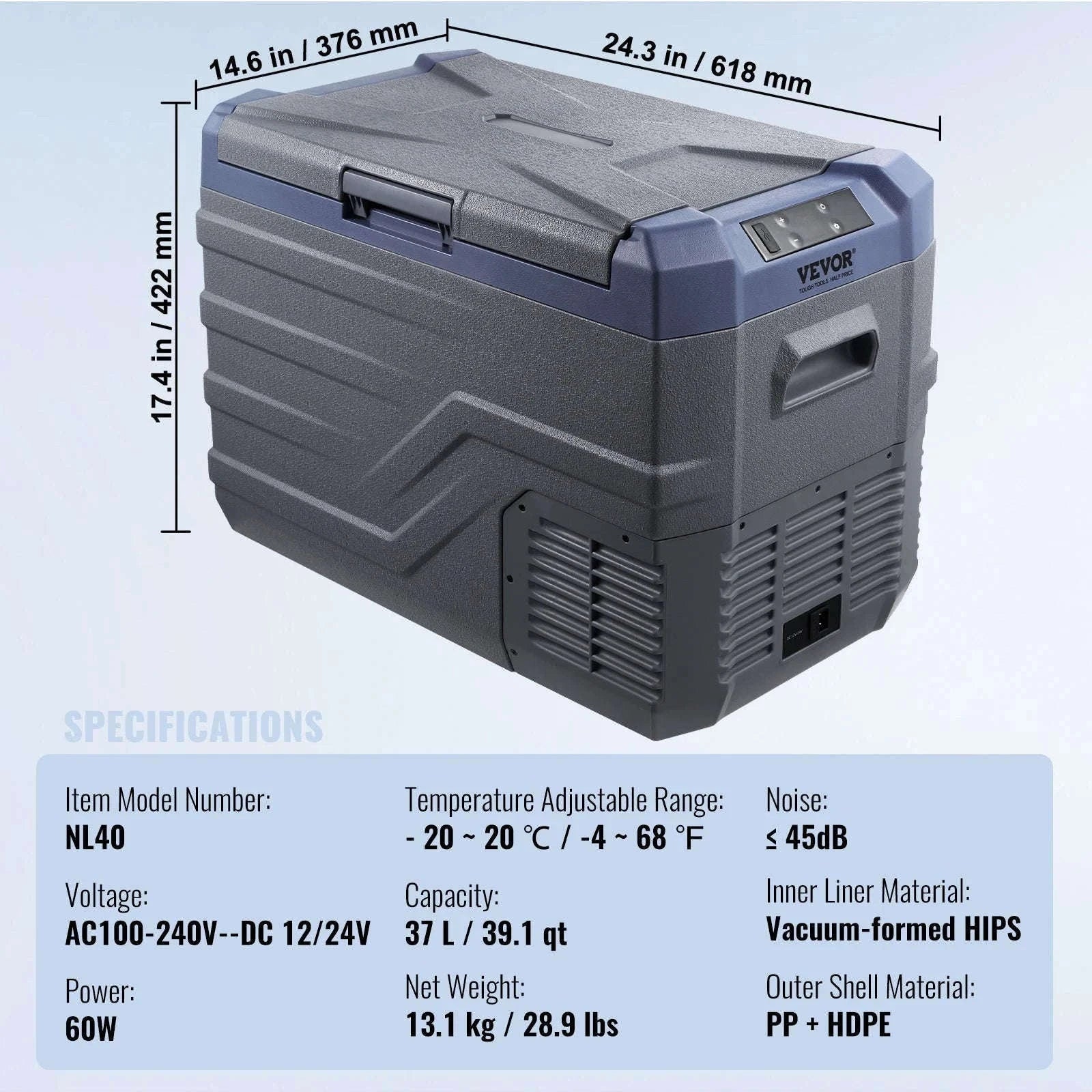 Portable Car Refrigerator 8L to 75L Single and Dual Zone-NLS45 / france