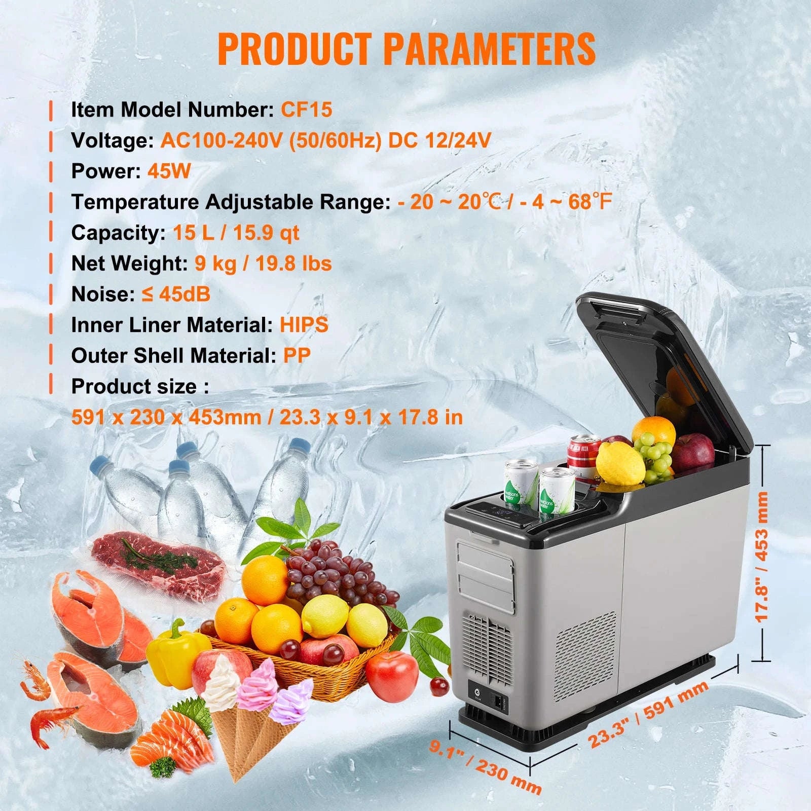 Portable Car Refrigerator 8L to 75L Single and Dual Zone-NLS45 / france