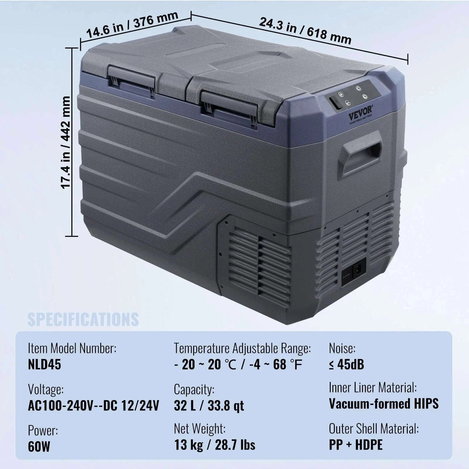 Portable Car Refrigerator 8L to 75L Single and Dual Zone-NLS45 / france