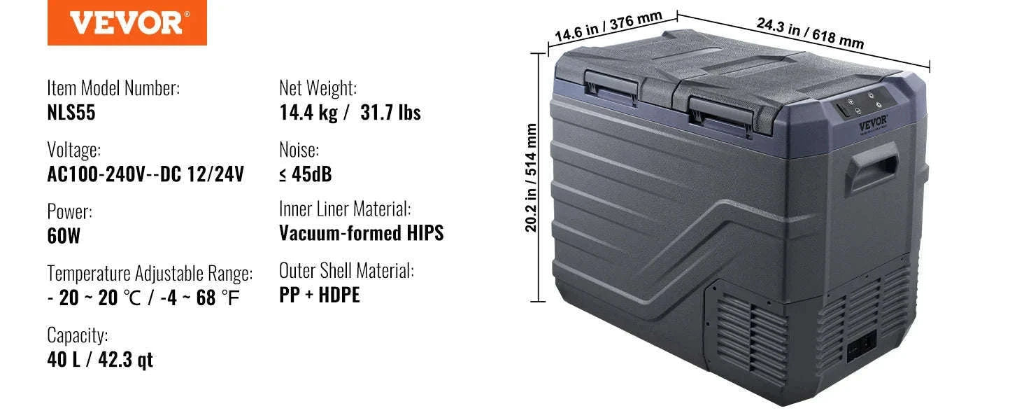 Portable Car Refrigerator 8L to 75L Single and Dual Zone-NLS45 / france