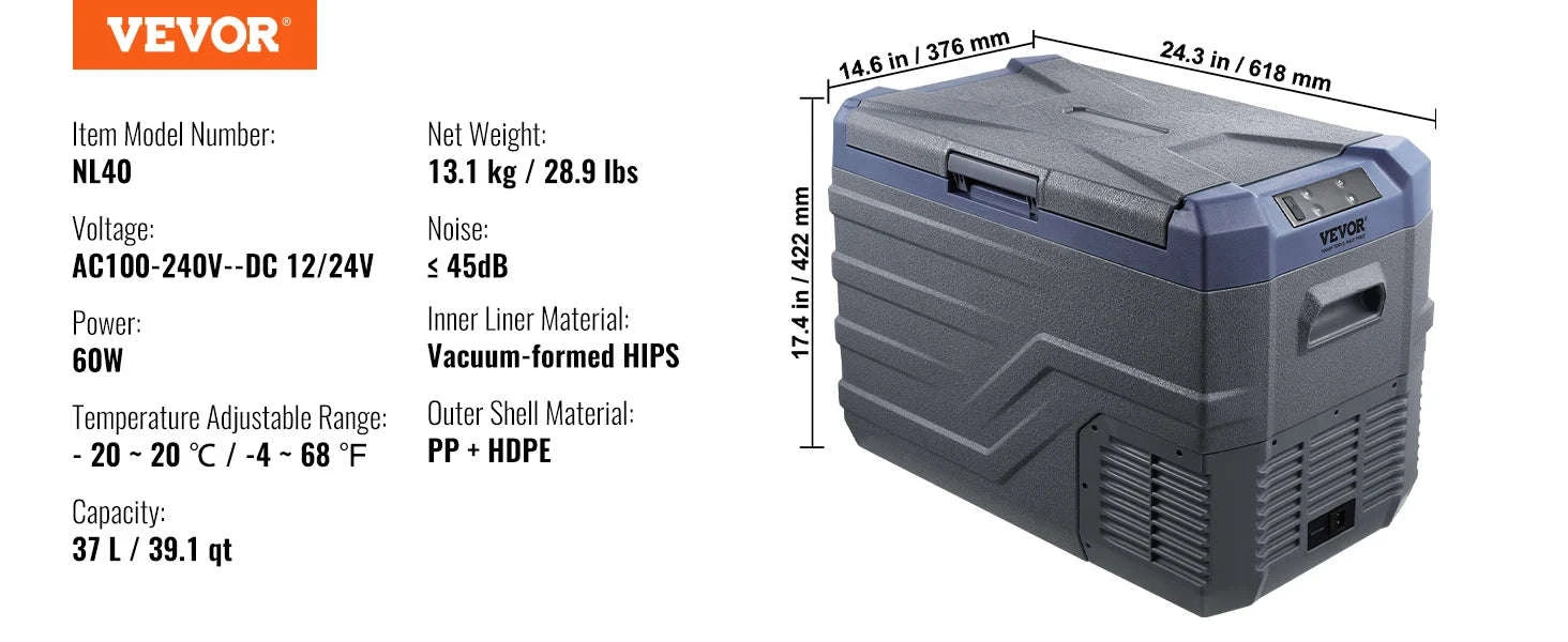 Portable Car Refrigerator 8L to 75L Single and Dual Zone-NLS45 / france
