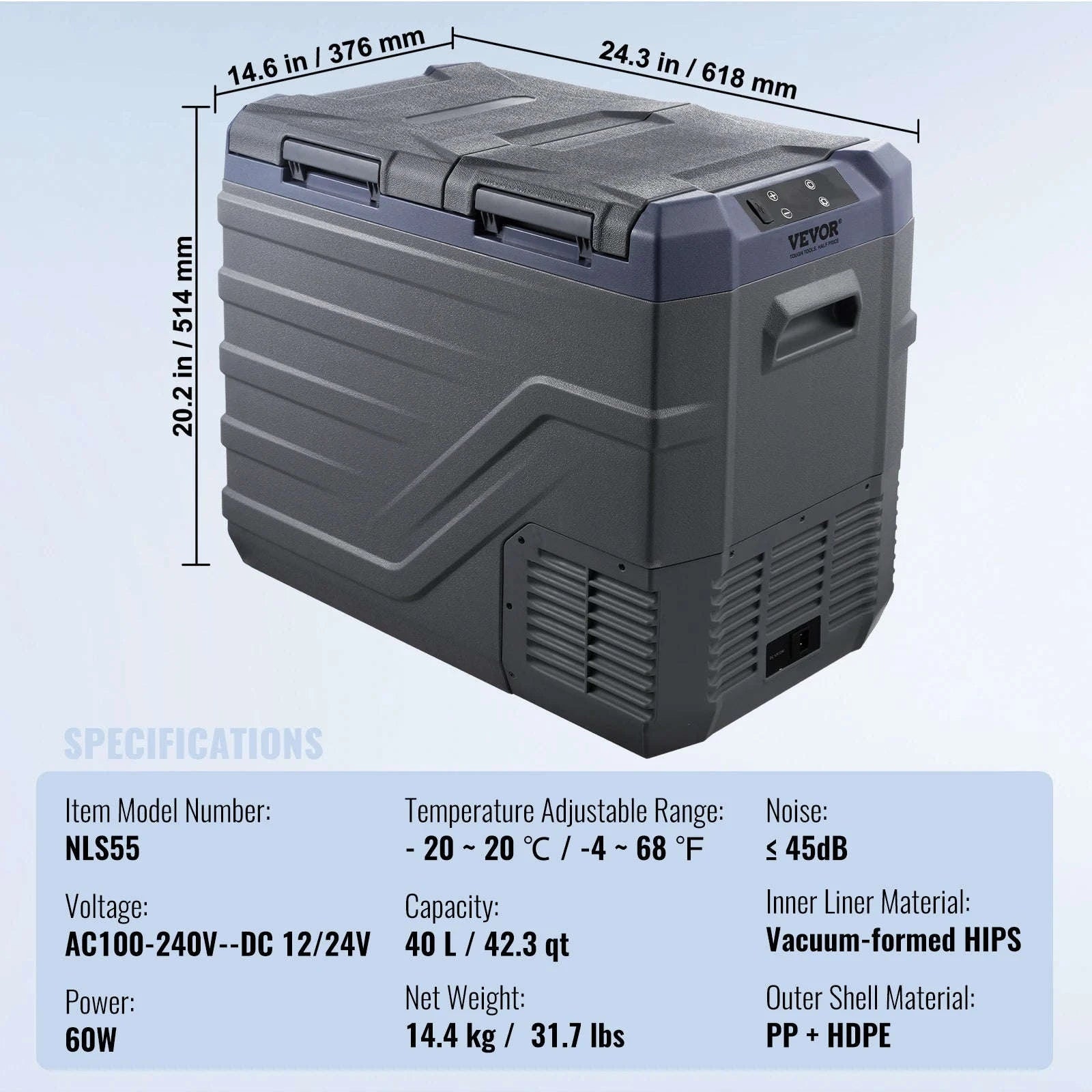 Portable Car Refrigerator 8L to 75L Single and Dual Zone-NLS45 / france