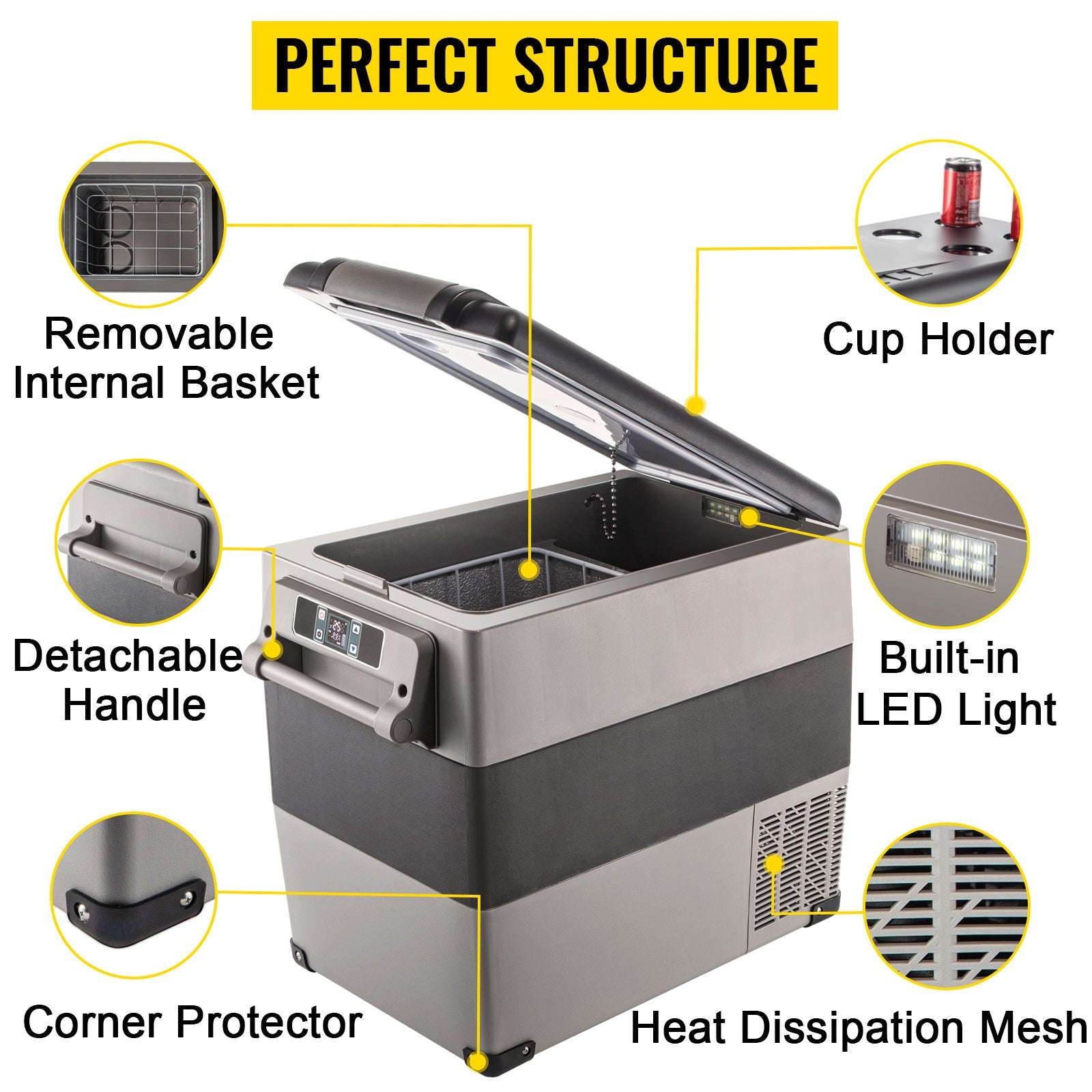 Portable Car Refrigerator Freezer with Compressor Cooling-45L / United States