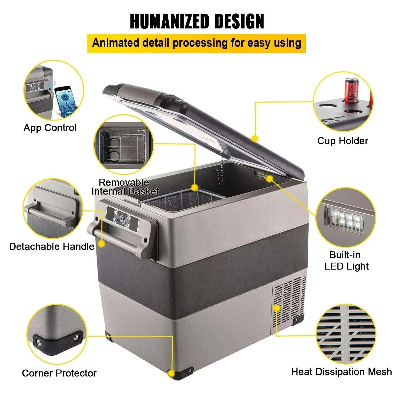 Portable Car Refrigerator Freezer with Compressor Cooling-45L / United States