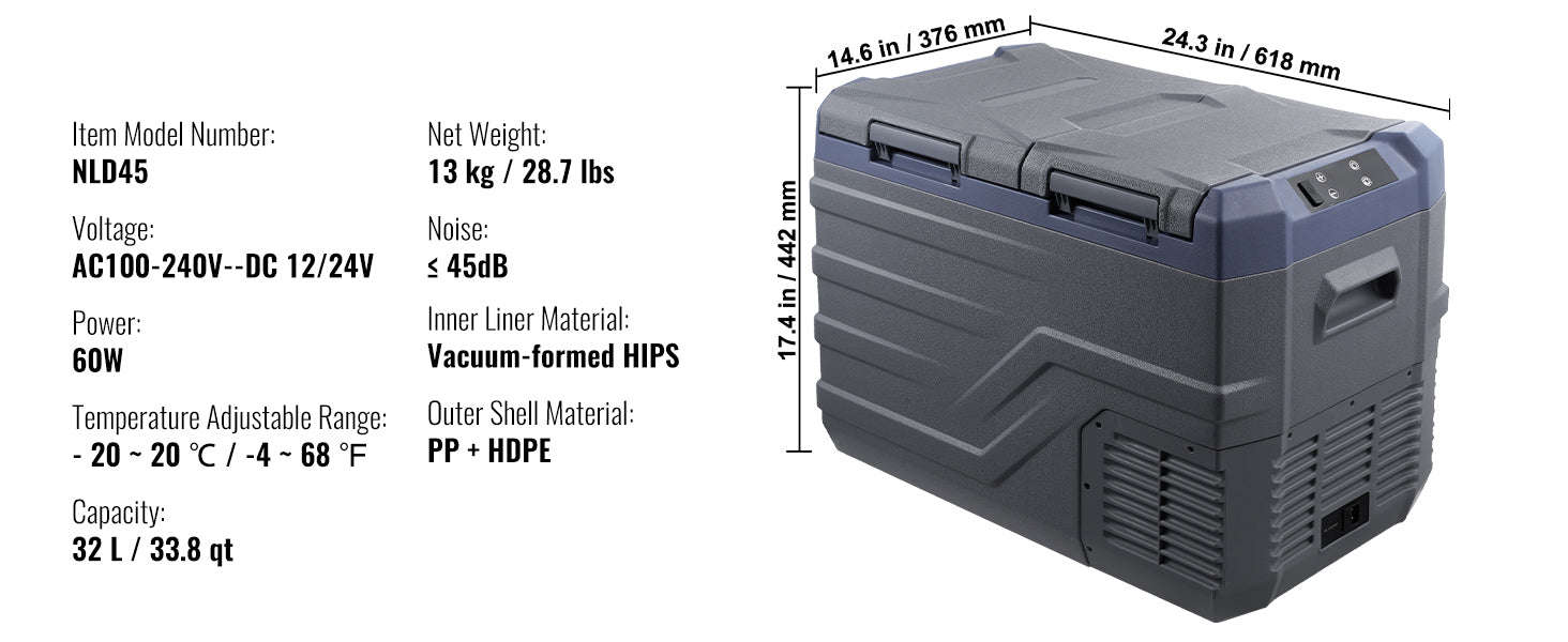 Portable Car Refrigerator with Single or Dual Zone and Bluetooth Control-C75 STC / Canada