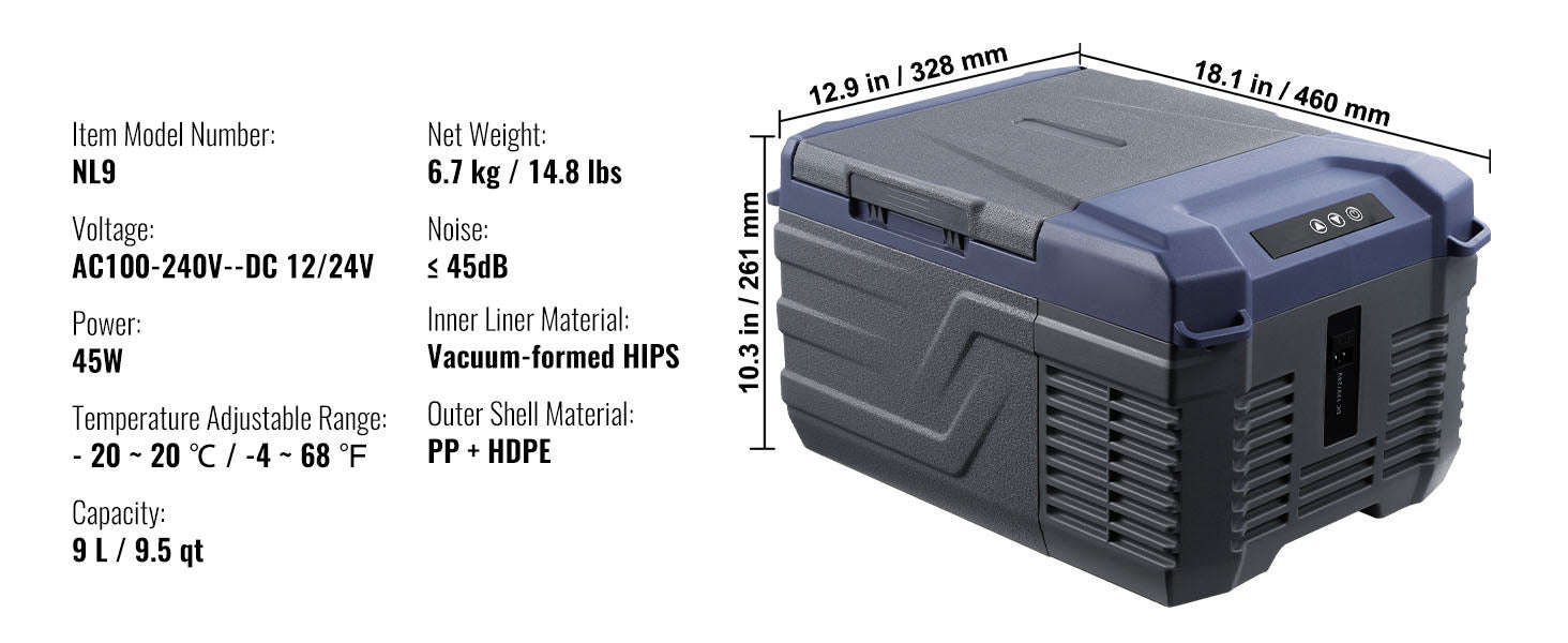Portable Car Refrigerator with Single or Dual Zone and Bluetooth Control-C75 STC / Canada