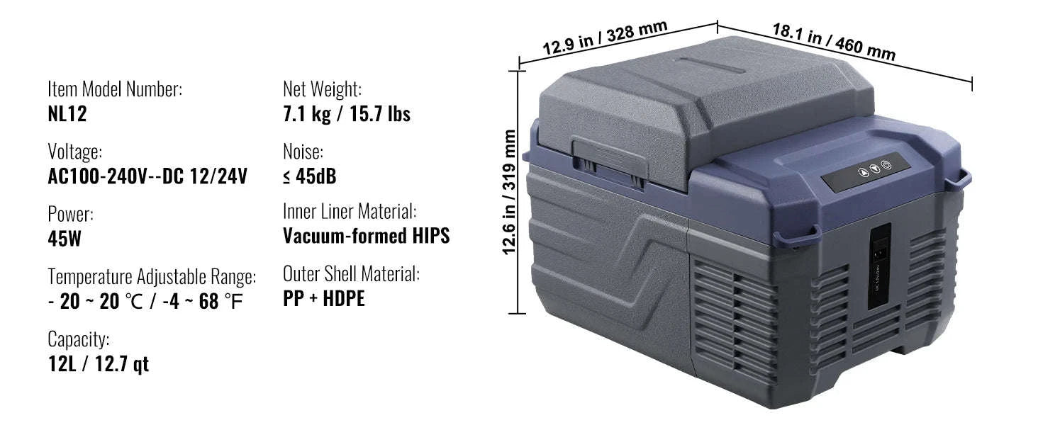 Portable Car Refrigerator with Single or Dual Zone and Bluetooth Control-C75 STC / Canada