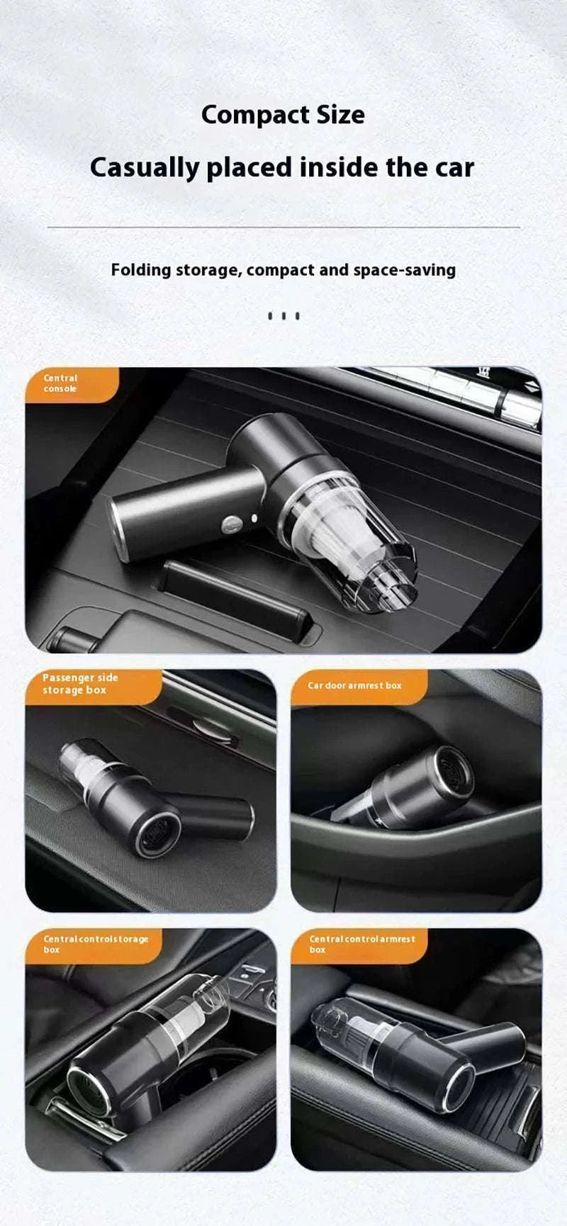 Portable Car Vacuum Cleaner for Fast Car and Office Cleanups-black
