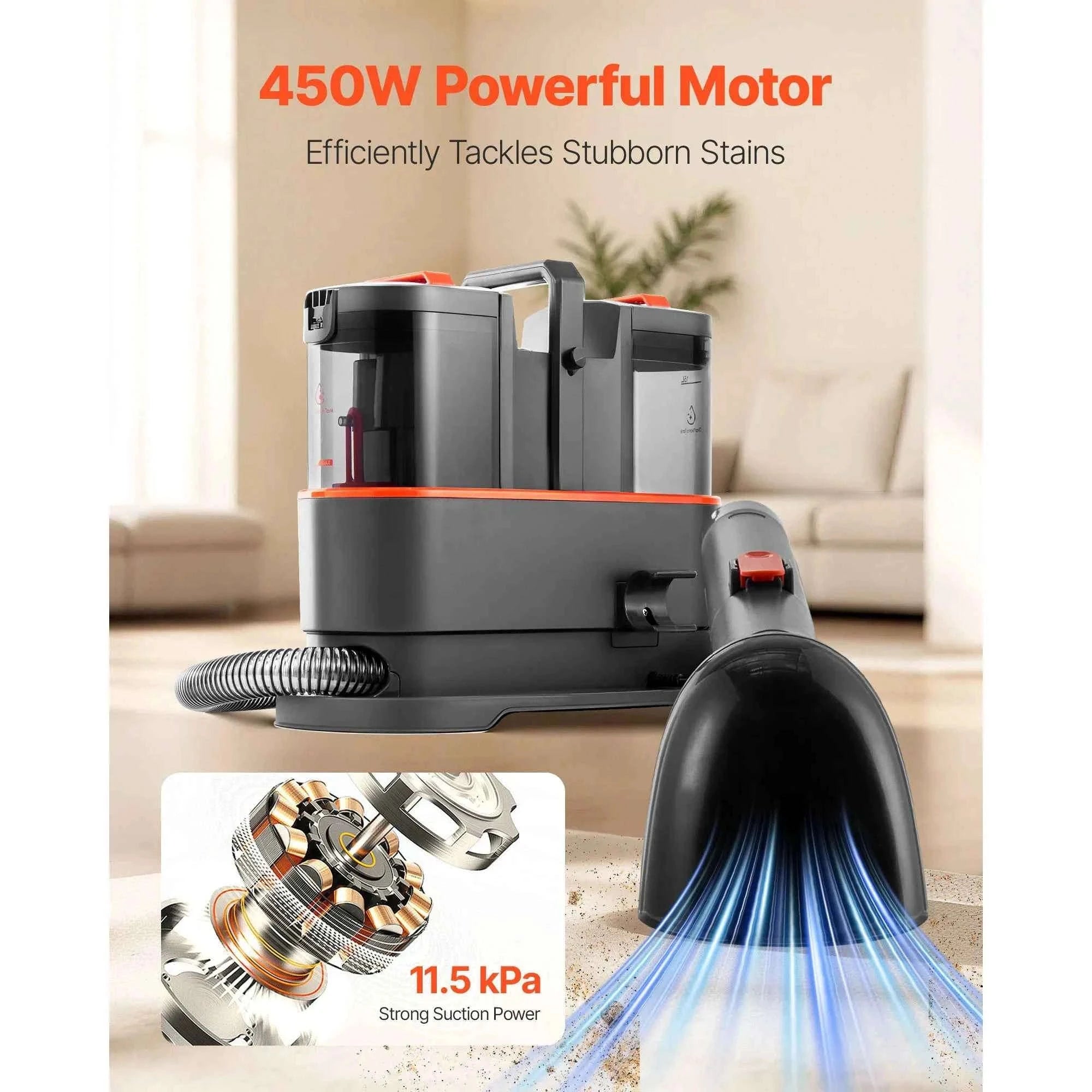 Portable Carpet Cleaner Machine with Dual Water Tanks-15.16x7.48x12.91inch / United States