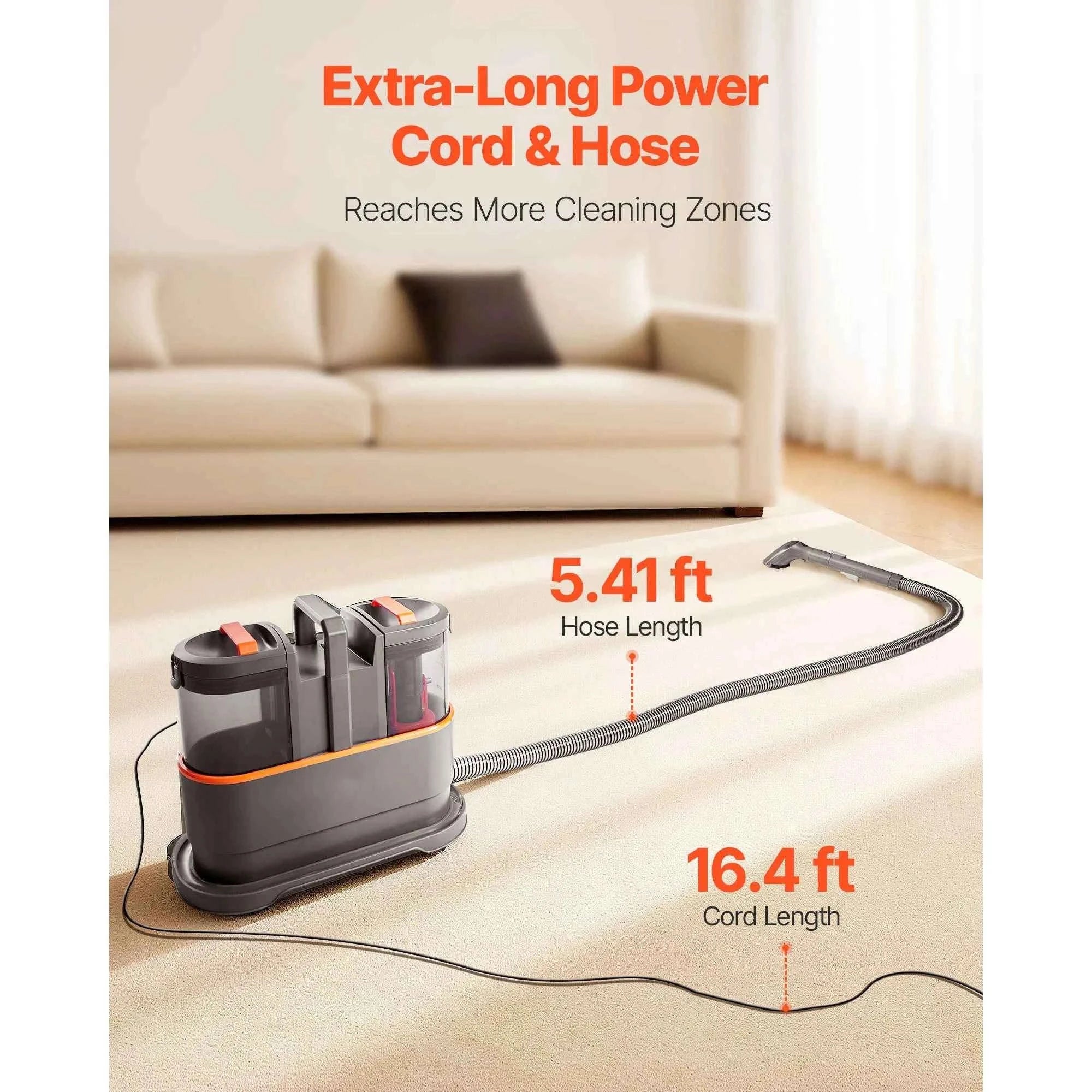 Portable Carpet Cleaner Machine with Dual Water Tanks-15.16x7.48x12.91inch / United States