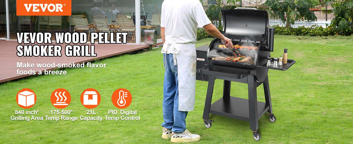 Portable Charcoal Grill Smoker with Cart, Cover & Temperature Control-62inch / United States