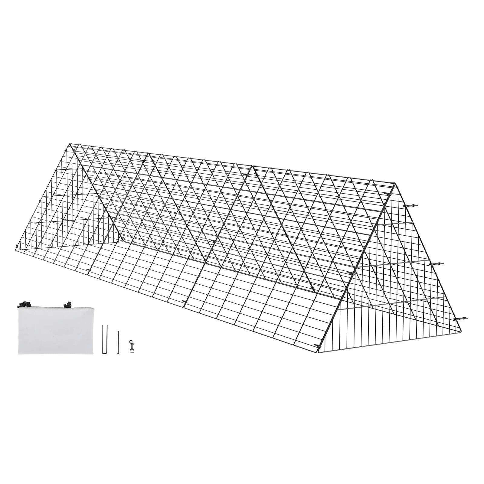 Portable Chicken Tunnel Run for Yard with Cover, 118" Coop Extension-United States / metal