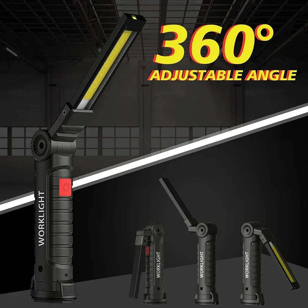 Portable COB LED Flashlight USB Rechargeable Work Light-W51 Small 3pcs