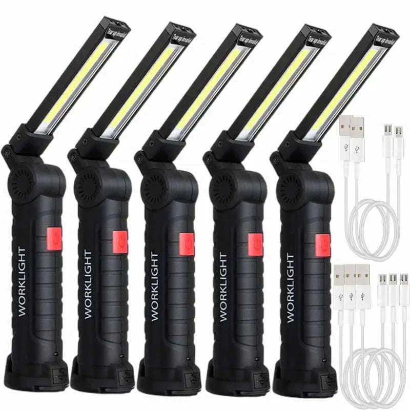 Portable COB LED Flashlight USB Rechargeable Work Light-W51 Small 3pcs
