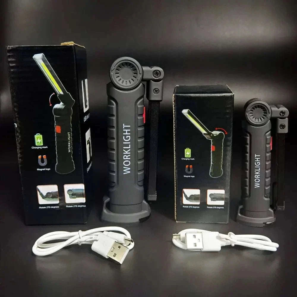 Portable COB LED Flashlight USB Rechargeable Work Light-W51 Small 3pcs