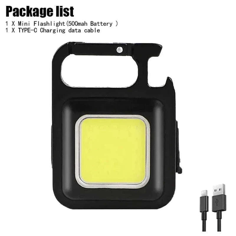 Portable COB LED Flashlight USB Rechargeable Work Light-W51 Small 3pcs